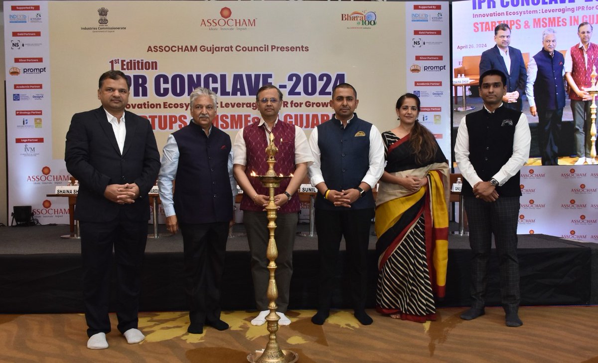 The first edition of #IPRConclave2024, themed “Innovation Ecosystem: Leveraging IPR for Growth of Startups & MSMEs in Gujarat,” commenced with the lighting of the lamp ceremony, 🪔 marking the beginning of an event dedicated to fostering innovation, collaboration, and strategic…