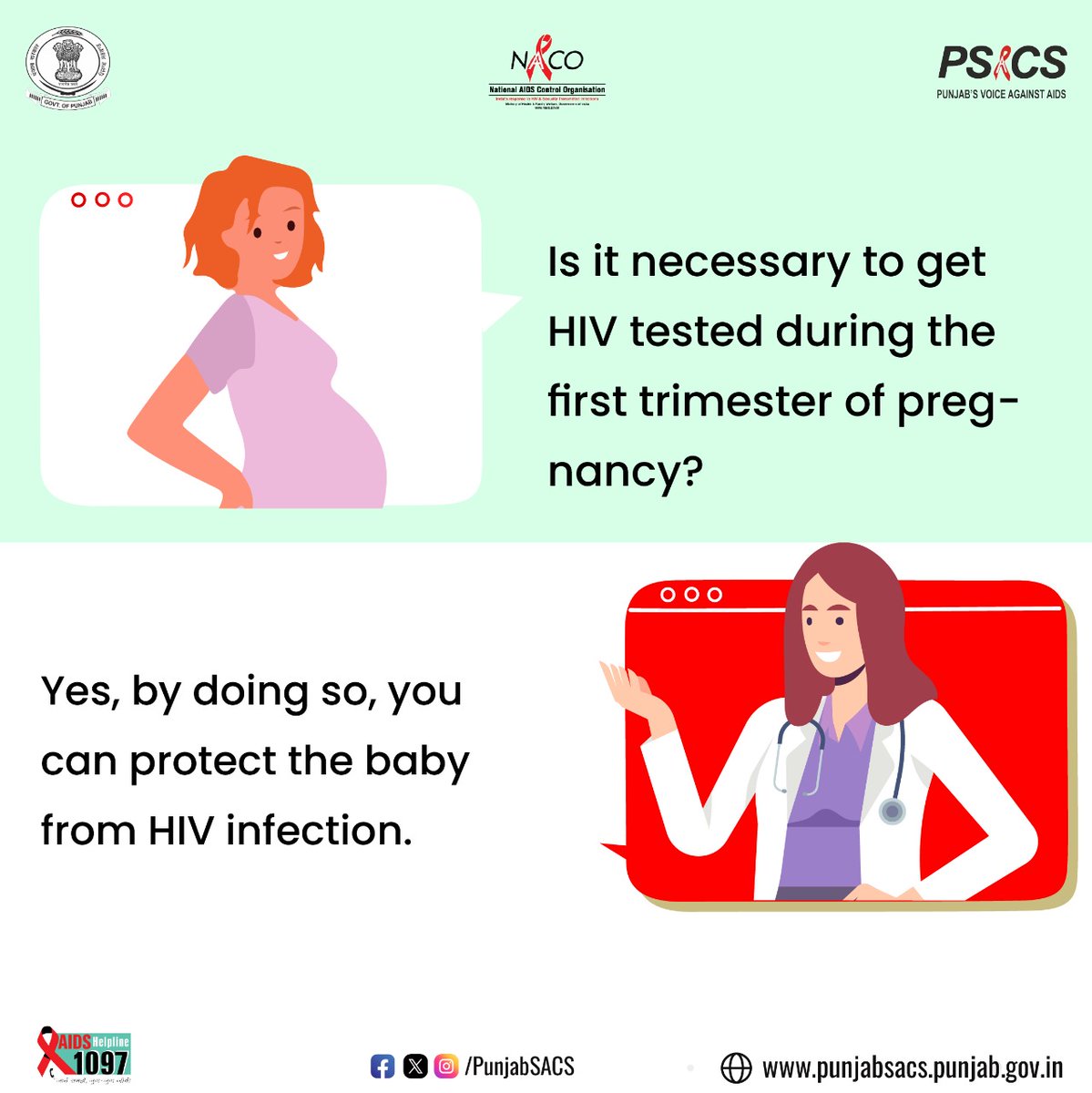 Yes, by doing so, you can protect the baby from HIV infection.

#HIVTesting #GetTested #KnowYourHIVStatus #Dial1097 #KnowAIDS #HIVTestingisImportant #KnowHIV #HIVFreeIndia #CorrectInformation #NACOINDIA #NACO #India