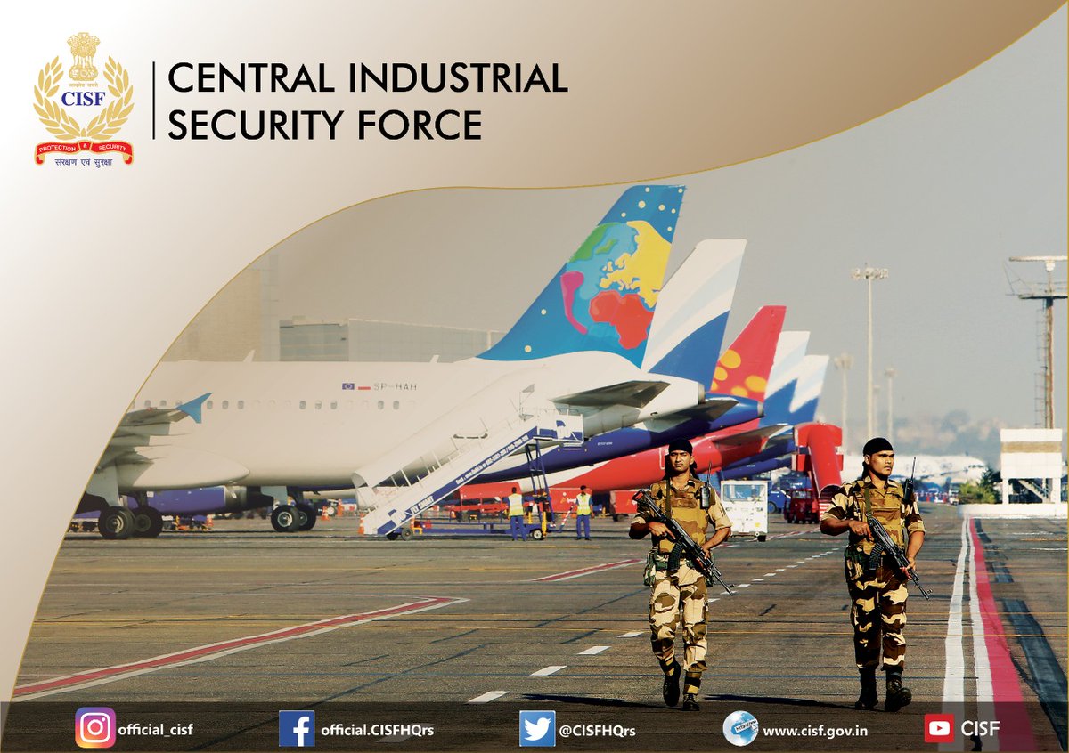 'WHERE SECURITY MEETS PRIDE, EXCELLENCE PREVAILS.' CISF personnel securing major airports across the country with utmost dedication & pride. 'संरक्षण एवं सुरक्षा' #PROTECTIONandSECURITY with #COMMITMENT @HMOIndia