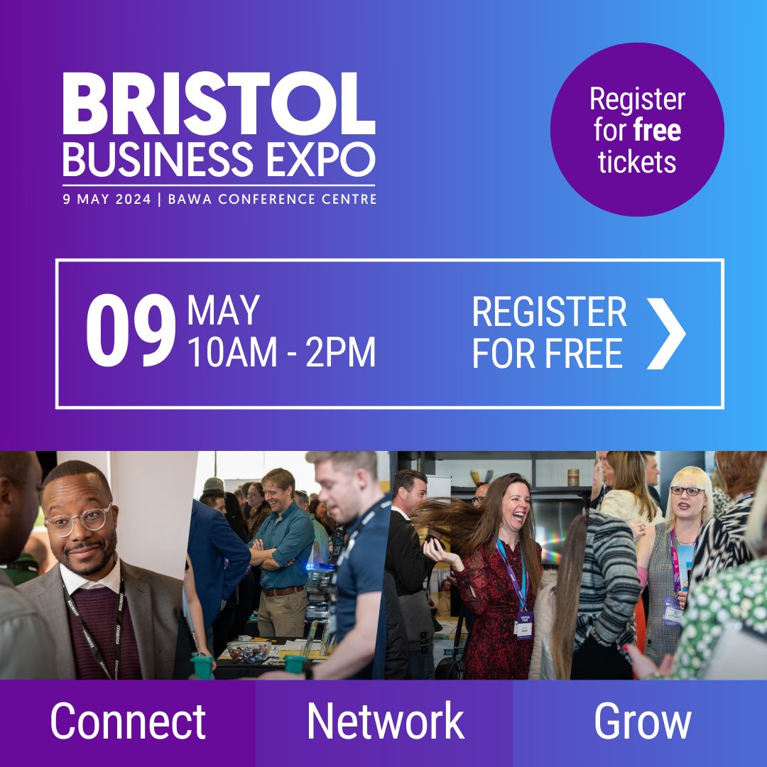 Jump the queue and register now for the Bristol Business Expo - Bristol's BIGGEST event for local businesses and budding entrepreneurs: b2bexpos.co.uk/event/bristol-… #Business #BristolNetworking 🎫 Get TICKETS now!