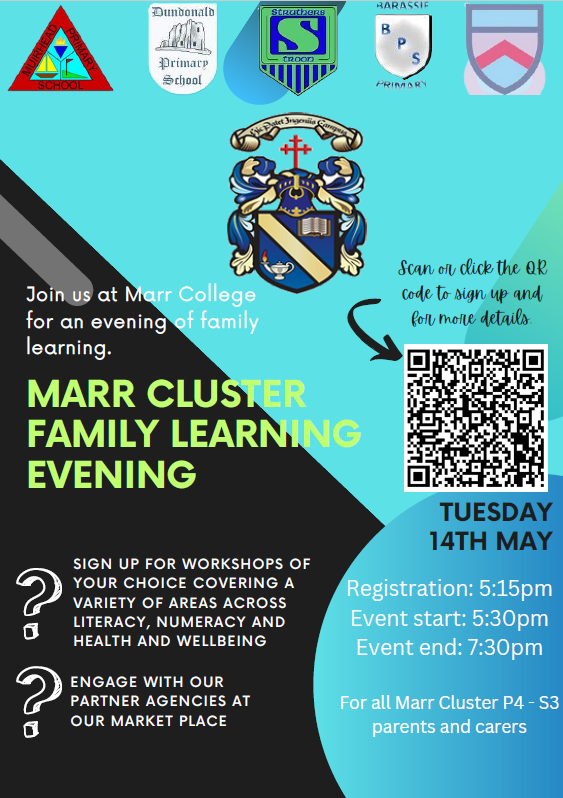 Have you signed up for our cluster family learning evening? ✅Tuesday 14th May ✅5.30 - 7.30pm ✅Range of family learning workshops ✅Family Marketplace Scan the QR code to book your place #Community #parentsaspartners