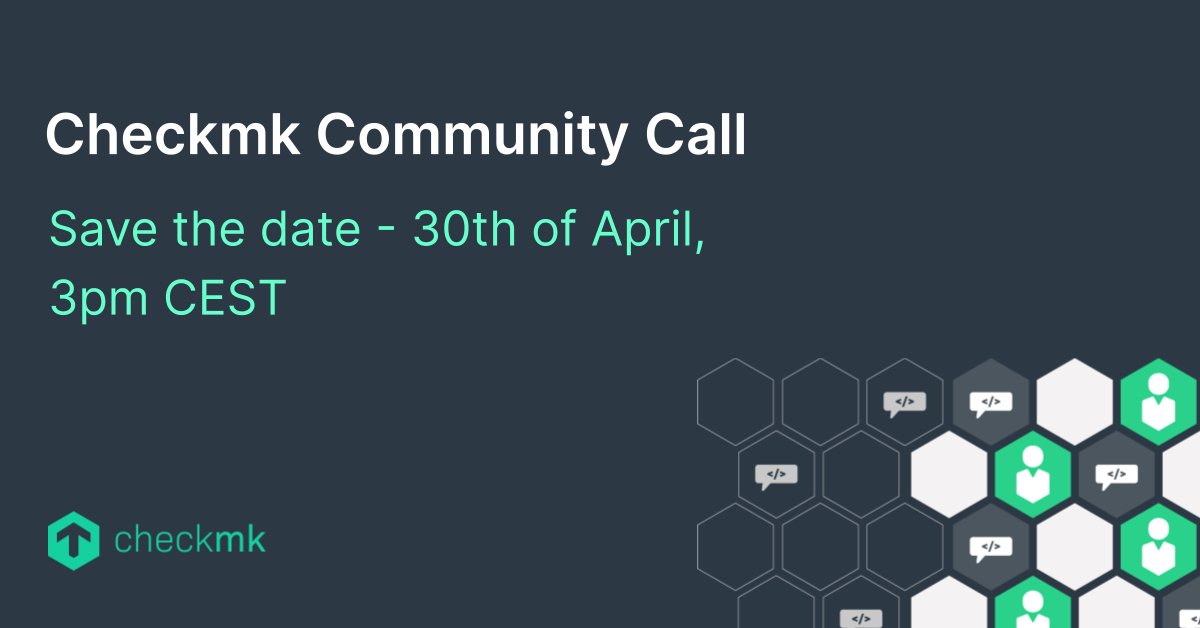 checkmk's tweet image. 📢 Hello, Checkmk Community!
We are hosting a #CommunityCall on 30th April at 3 pm CEST to discuss one of the most significant new features of #Checkmk 2.3: Synthetic Monitoring!
Get insights into #SyntheticMonitoring, participate in Q&amp;amp;A, and more.
Visit: checkmk.io/4aPz0LI