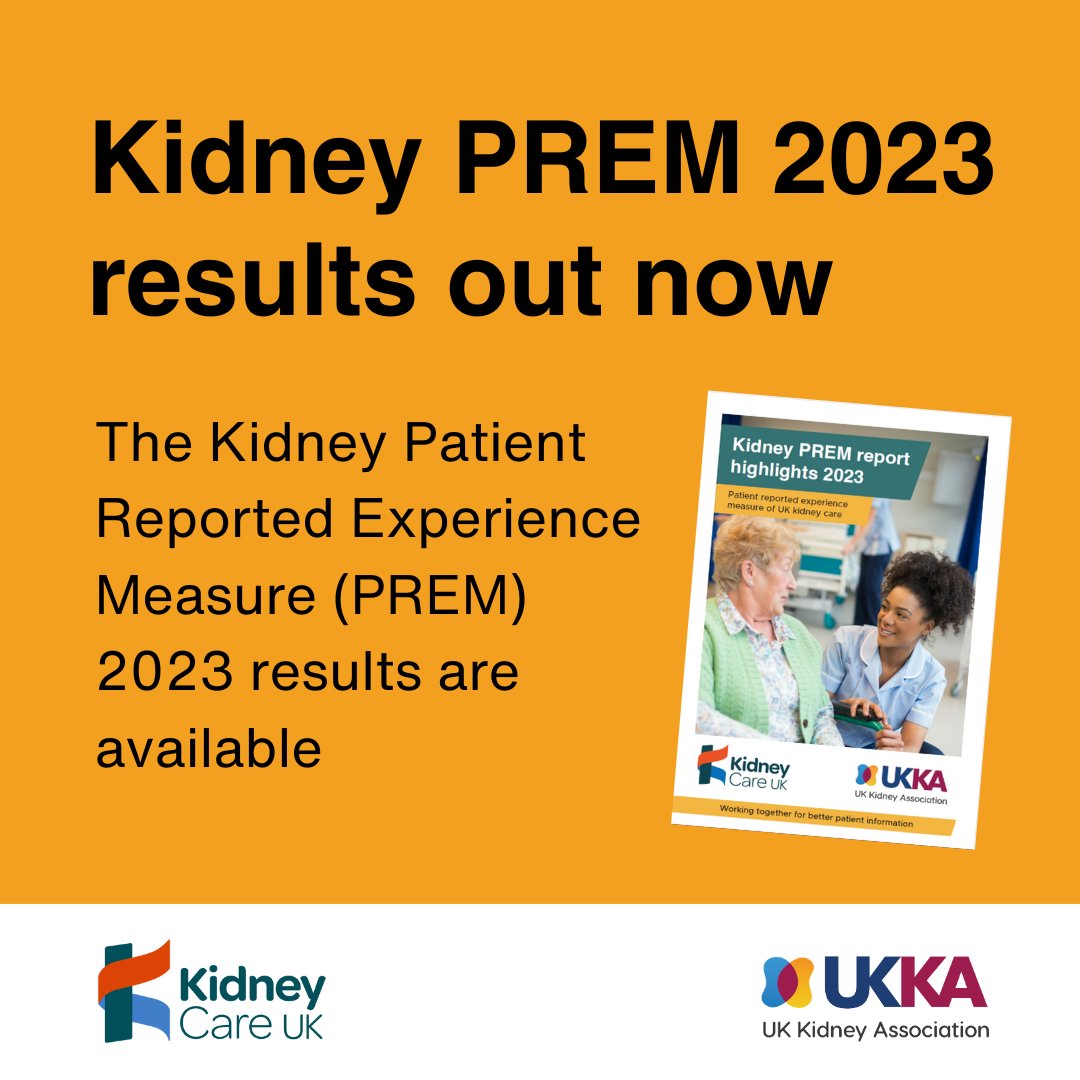 📣 The Kidney Patient Reported Experience Measure (PREM) is the annual survey for kidney patients to provide feedback about their experience of kidney care. Results are here: kidneycareuk.org/get-involved/k…

🤝 A huge thank you to everyone who took part last year. #PREM #PREM2023