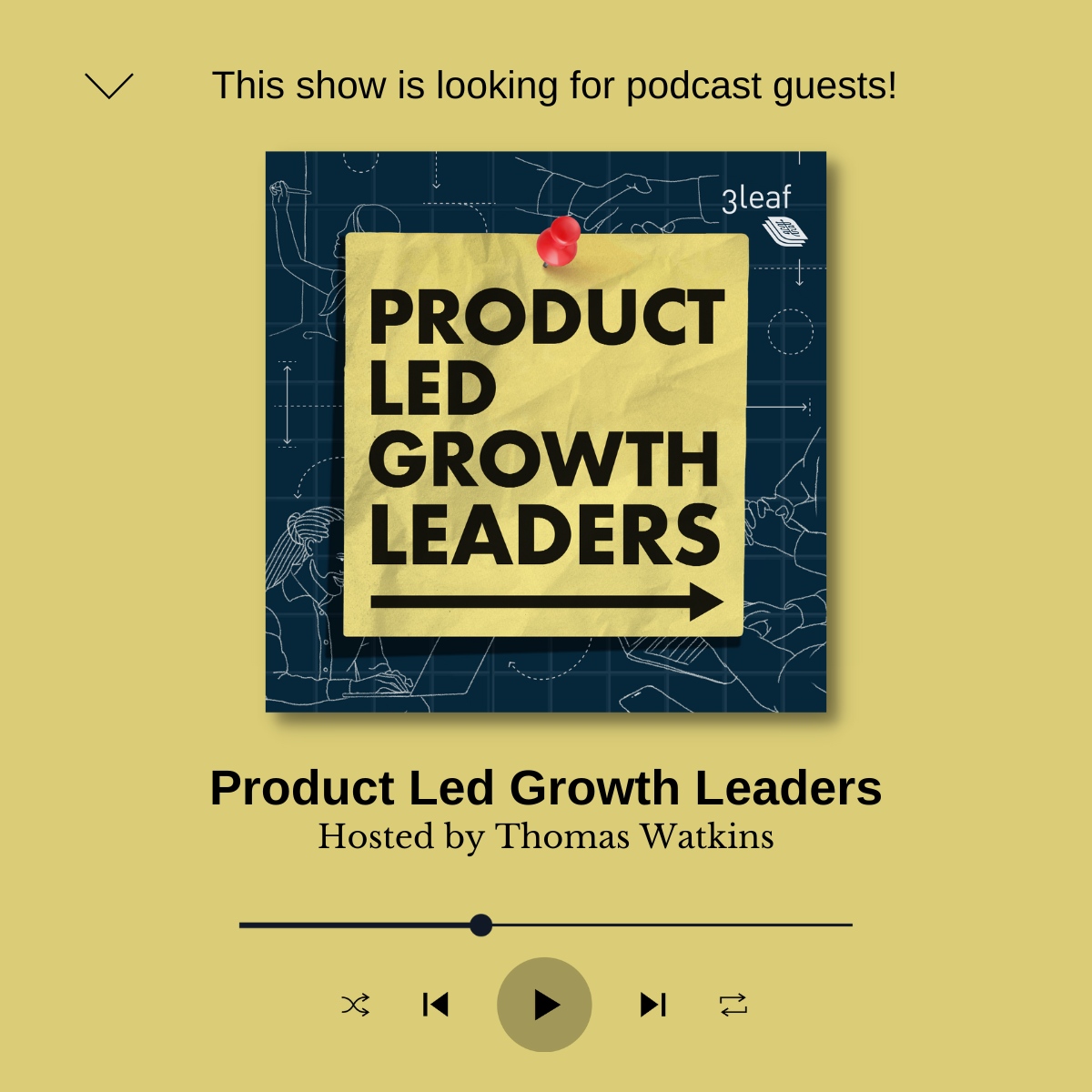 The Product Led Growth Leaders Podcast hosted by @3LeafMethod's Thomas Watkins seeks guests. Let's talk about you and your business!

Apply here: go.3leaf.consulting/podcast-guest-…

#TheThoughtfulEntrepreneur #PodcastShow #Leaders #SaaS #Technology #JournoRequest