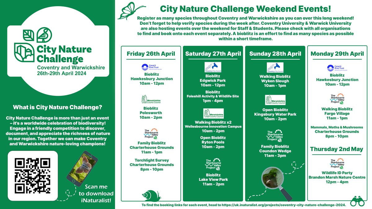 This is a reminder that the City Nature Challenge starts today and runs until Monday the 29th of April. Happy City Nature Challenge weekend #CityNatureChallenge