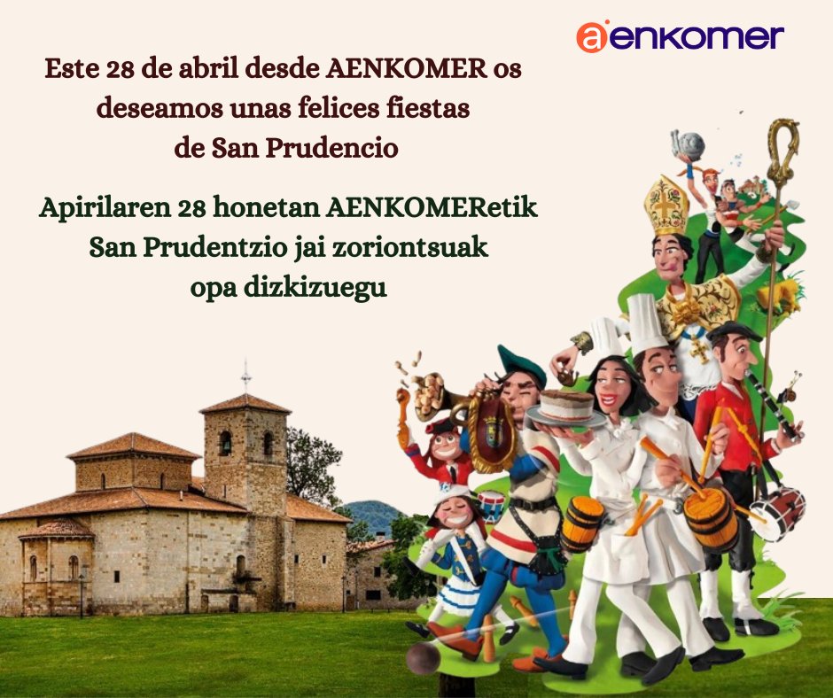 Desde AENKOMER os deseamos unas felices fiestas de San Prudencio 🐌✨ AENKOMERetik San Prudentzio jai zoriontsuak opa diszkizuegu 🐌✨