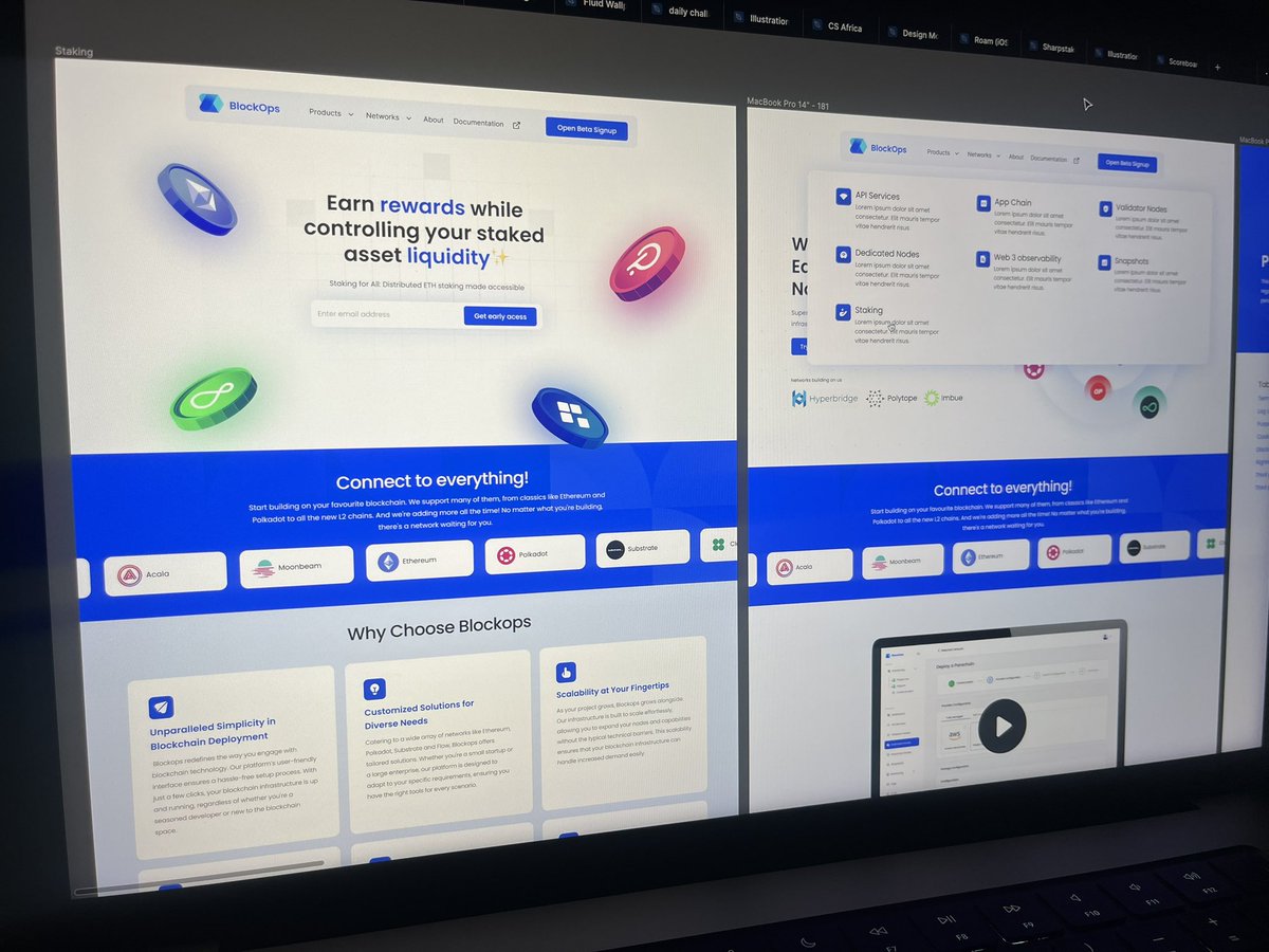 Here are some design screens from Blockops, a product that makes Web3 Infrastructure Easy and allows users to Deploy Blockchain Nodes Anywhere. I love how clean the designs are, and I'm even more in love with the dashboard I have designed for Blockops.