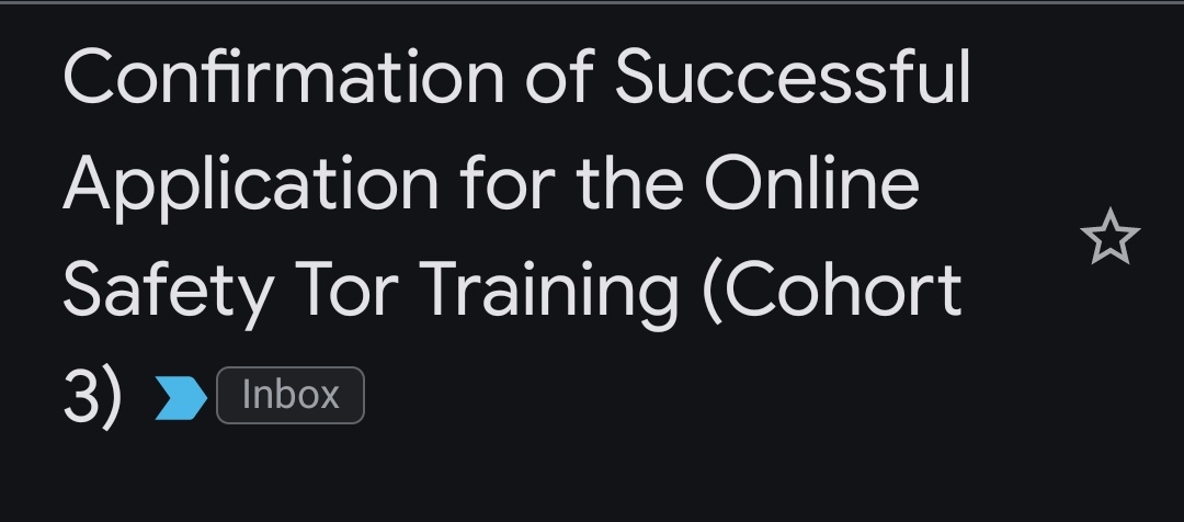 The confirmation email was received 💃 Iam very excited and looking forward to learning from the Online safety & Security Training Cohort 3 by @HerInternet & partners. This will be helpful as I do Communications work @ccgea1 , @CivicSpaceTV e.t.c 🙏 See you soon!