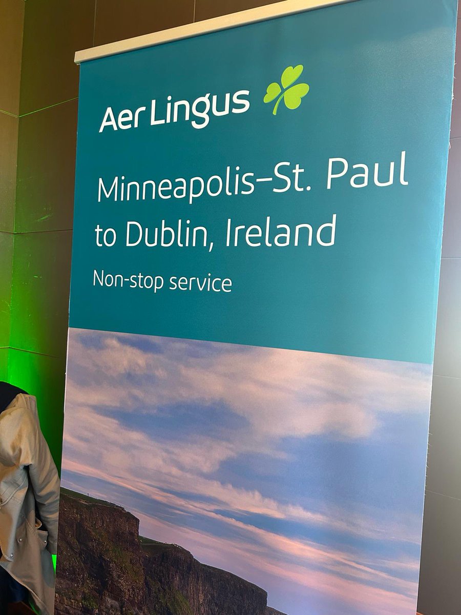 Day 3 of Best of Ireland☘️ Great to see a new direct flight from Minneapolis-St. Paul to Dublin with @AerLingus starting on 29th May to further promote Irish tourism in the US🇺🇸💚 #tourismireland #fillyourheartwithireland @TourismIreland @GoToIrelandUS