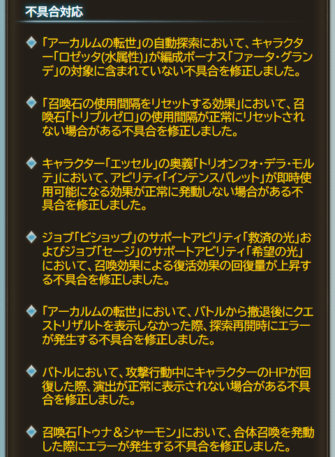 4/26(金) 17:30のアップデート内容