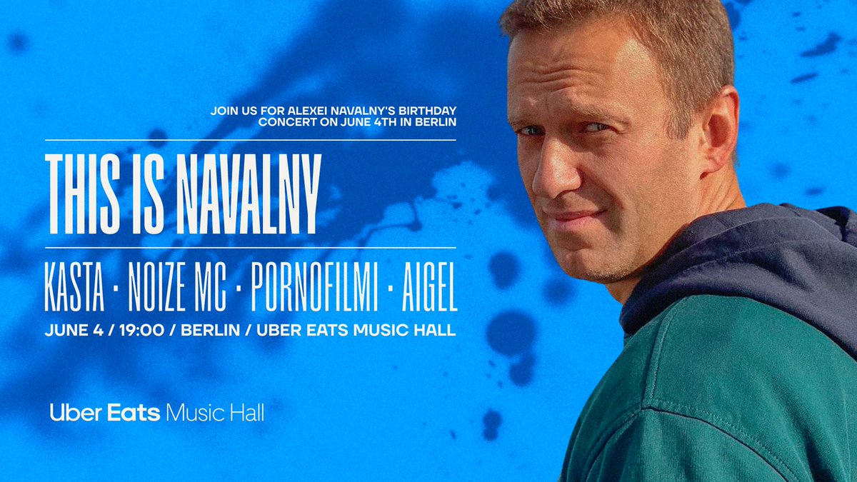 On 16 February, Putin murdered Alexei Navalny in prison. We won’t let anyone forget this. On 4 June, on Navalny’s birthday, we’re holding a tribute concert for him in #Berlin. Kasta, AIGEL, Noize MC, and Pornofilmi will perform at @UEMusicHall. june4.navalny.com/en…