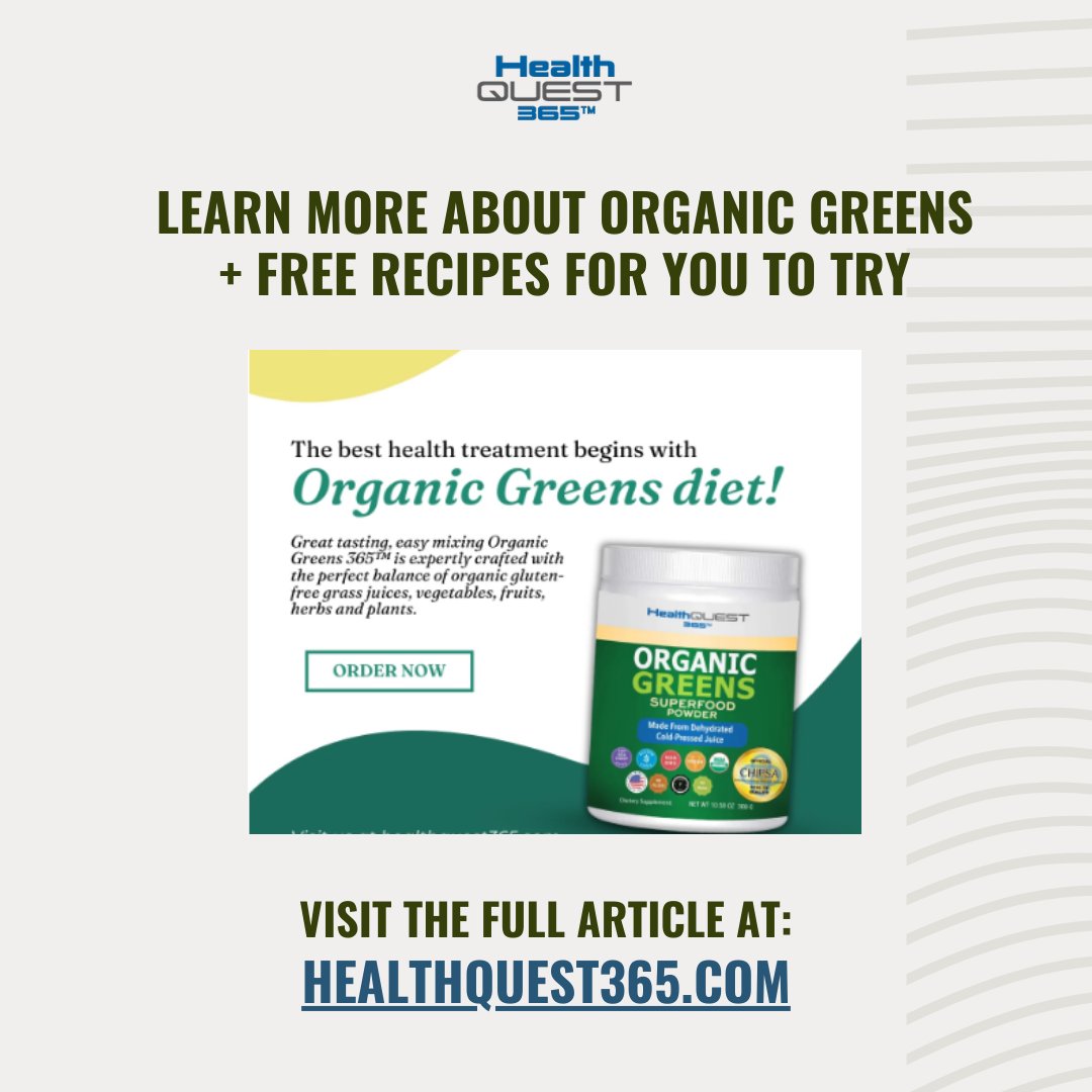 Elevate your wellness game with the ultimate nutrient powerhouse: Organic Greens Powder! 🌿

Read more: healthquest365.com/blogs/blogs-po…

#healthyliving #organic #longevity #clinicalresearch #diseaseprevention #organicfood #greens #weightloss #fresh #blog