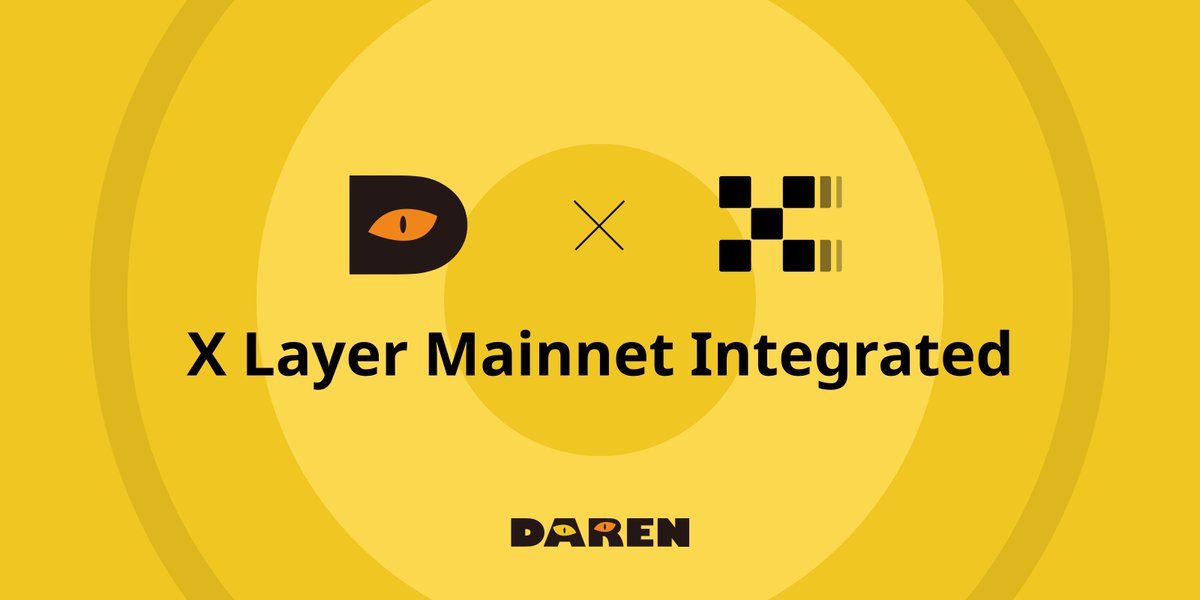 🌟 Exciting developments! DAREN, the first AI-driven on-chain service market, now supports USDT and USDC for order settlements on <a href="/XLayerOfficial/">X Layer</a>. #XLayer is a ZK-powered Layer 2 network bridging @OKX and Ethereum communities.  

More info: darenmarket.medium.com/revolutionizin…  

🚀 Together,