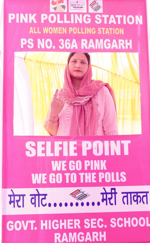 #Sambapollday Lactating mothers are also enthusiastically participating in #LokSabhaElections2024 alongwith their kids at Pink polling station 36A Ramgarh, #Samba #SambaVoting #SambaRuns4Vote #ChunavKaParv #DeshKaGarv @ECISVEEP @ceo_UTJK @diprjk @Abhi1shrma