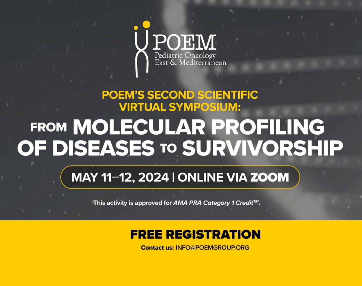 <<<<<<<Registration is OPEN! >>>>> POEM's 2nd Virtual symposium 'From Molecular Profiling of Diseases to Survivorship' | May 11-12, 2024 Registration is FREE! REGISTER HERE👉 aub.edu.lb/fm/CME/Pages/R… (Deadline to register is May 10, 2024 at 12:00pm Beirut Local Time)