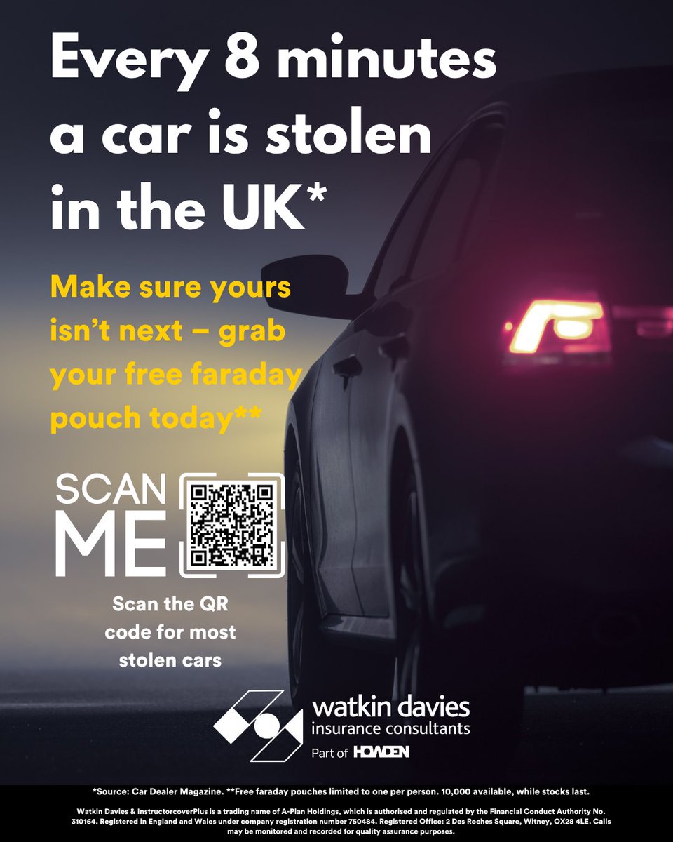 Instructorcover's tweet image. FAO: KEYLESS CAR OWNERS 🚘

With car thefts on the rise, stop by our Cardiff, Newport &amp;amp; Ystrad Mynach branches and pick up a free RFID Signal Blocking Key Pouch* 

#cartheft #keylesscars #rfidpouch

*While stocks last. 1 pouch per customer