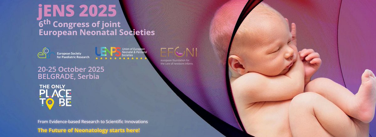 Save the date for the 6th Congress of joint European Neonatal Societies (@JENS_Congress 2025), 20-25 October 2025 in Belgrade, Serbia, giving you unparalleled access to the best scientific research and clinical care programmes! More info 👉bit.ly/4aLJOdQ