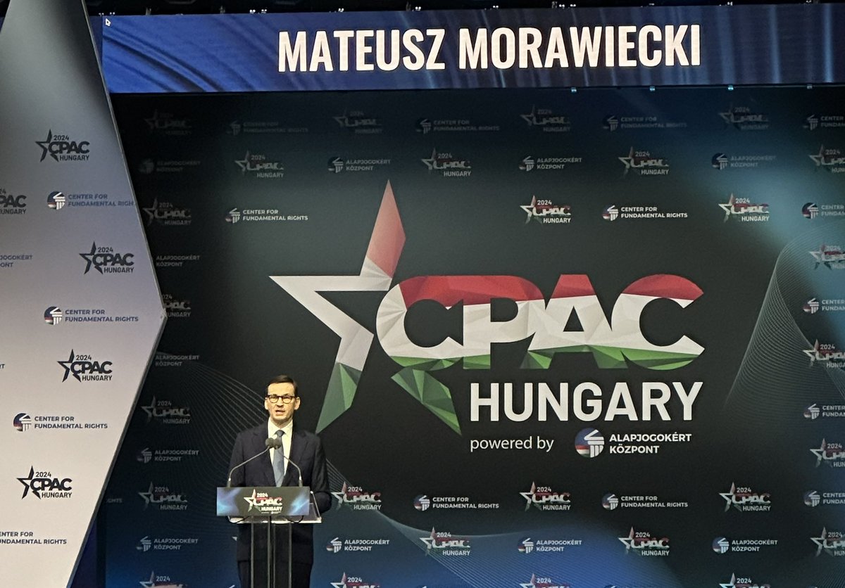 Day 2 of #CPACHungary: .@MorawieckiM talking about Europe’s future: “We chose growth but we do not reject our roots.” @alapjogokert #CPAC