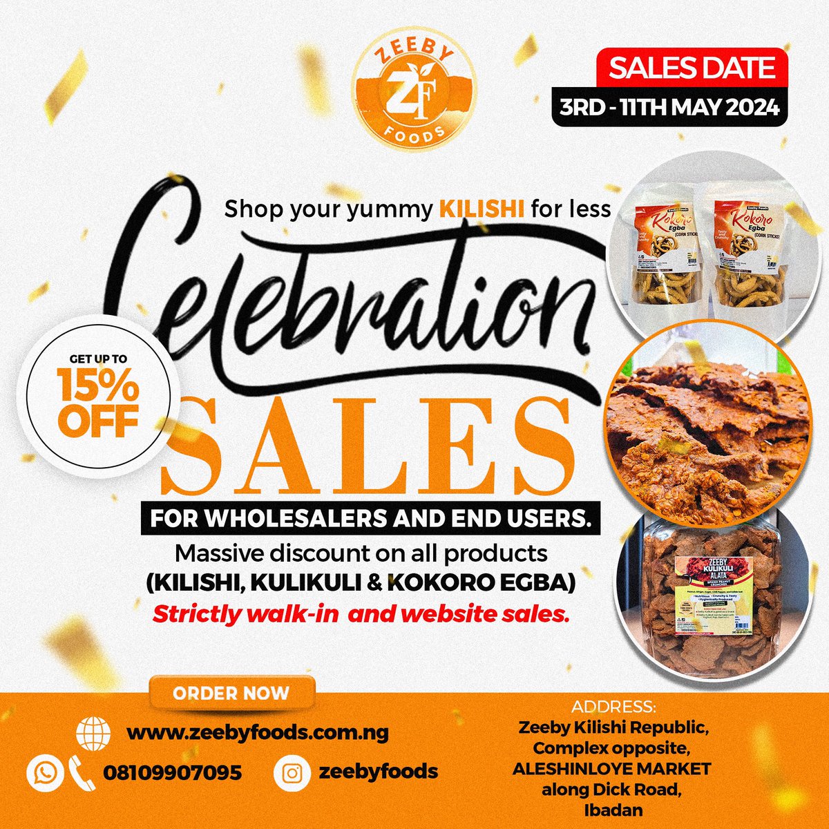 Sneaks in 😎😎 IT’S CELEBRATION SALES O’CLOCK. Time to shop your yummy KILISHI for less.🚀🚀🚀 Strictly walk in & website sales 🔌