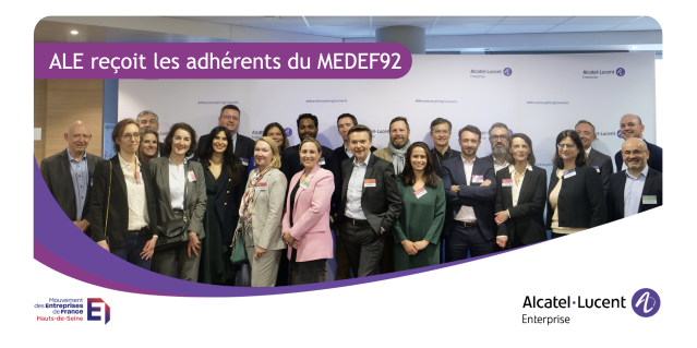 JPPrimard's tweet photo. MEDEF 92 et son Comex40 ont pu découvrir comment @ALUEnterprise accompagne ses clients dans la transformation numérique. Au programme: visite des bureaux flexibles, démo Smart City dans le showroom et revue de notre engagement ESG! #WhereEverythingConnects https://t.co/M3pbQCyOwG https://t.co/dUtIkfrh3z