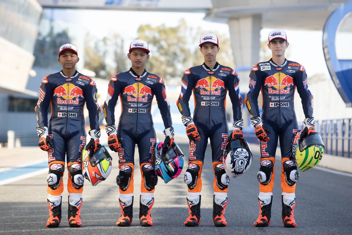 Ready for the Red Bull MotoGP Rookies Cup! ✅ Good luck to our former #IATC riders Hakim Danish, Veda Pratama, Jakkreephat Phuettisan and Carter Thompson 🙌 #RoadToMotoGP🏁 #FridayVibes