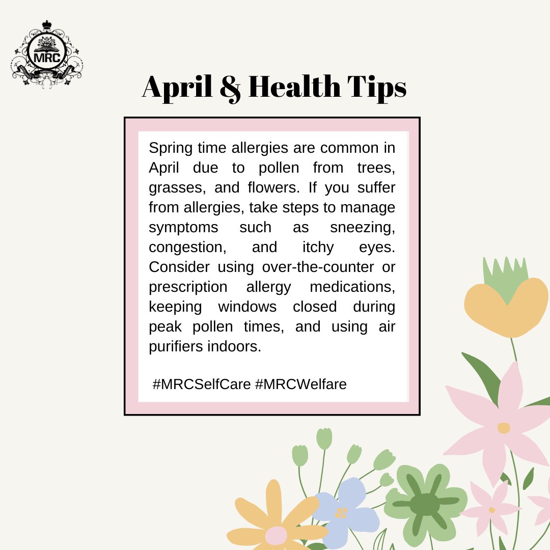 Spring brings blooming flowers and green trees, but also triggers allergies with pollen in the air. Three tips to manage allergies: Use HEPA filters at home, consult your doctor for allergy medication, and keep your home clean to reduce allergens. 
#AllergyTips #MontRoseCollege