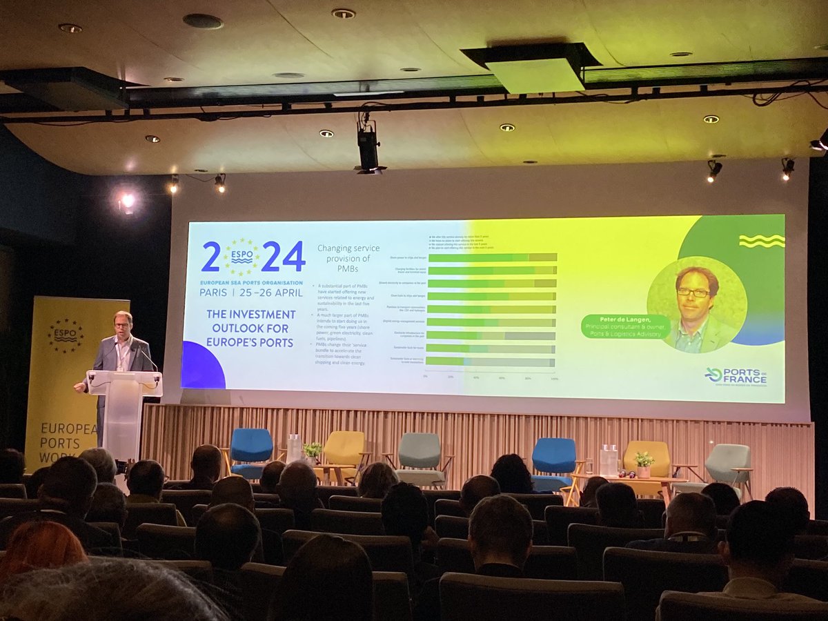 Evolving role of port managing bodies well visible in investment plans, indicates the @ESPOSecretariat Port Investment Study. More and more green transition and energy investments like #OPS, energy management systems, pipelines, alt energy and energy production in the pipeline.