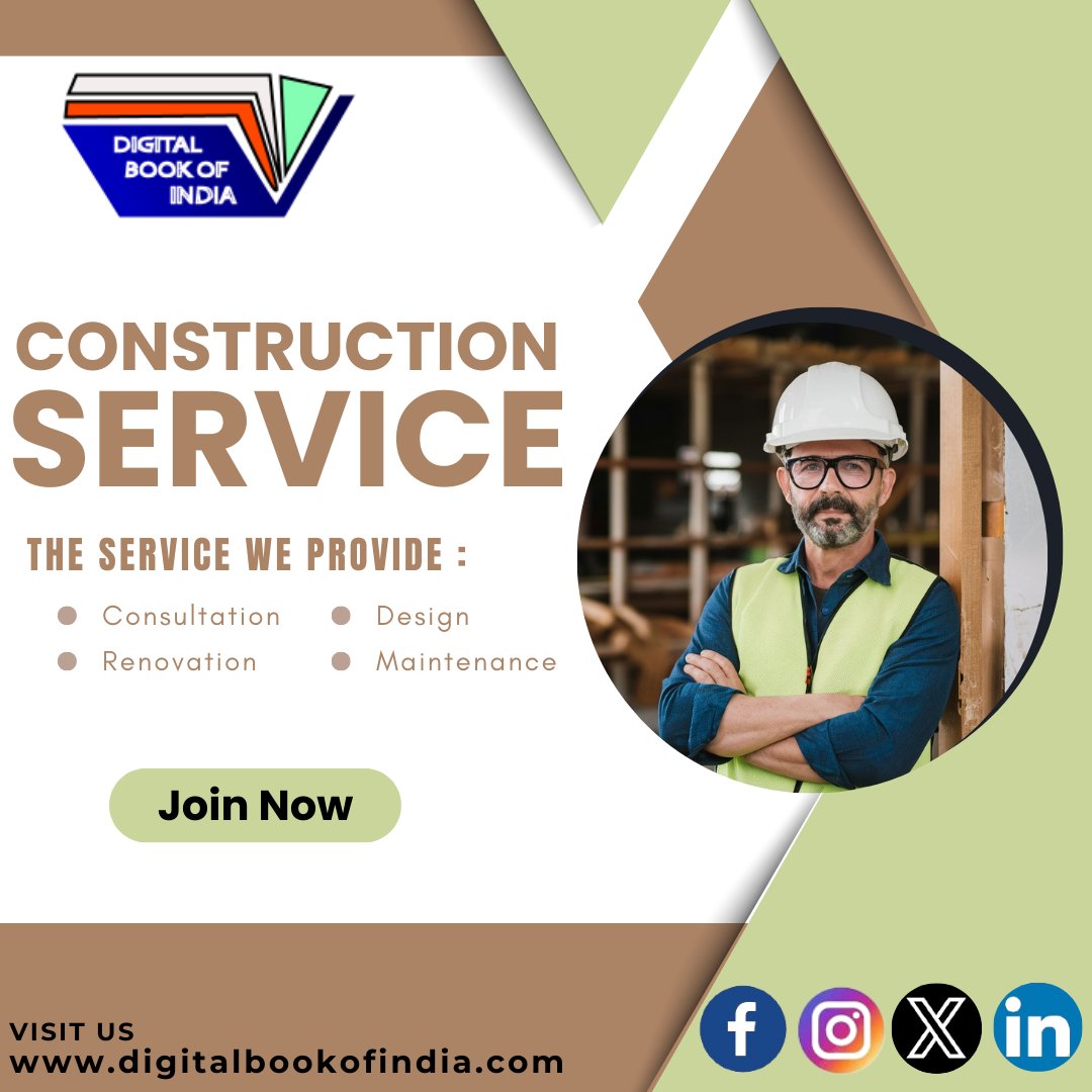 Building Dreams: Expert Construction Services Await You! #digitalbookofindia
#ConstructionServices #BuildingDreams #ExpertBuilders #QualityConstruction #HomeRenovation