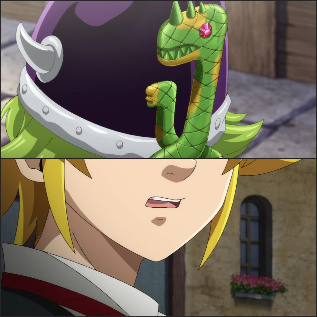 This scene was simply very emotional, Meliodas ends up realizing that Percival has the dragon sword on his back. ❤️  

#NanatsuNoTaizai #SevenDeadlySins #MokushirokunoYonkishi #FourKnightsoftheApocalypse
#黙示録の四騎士