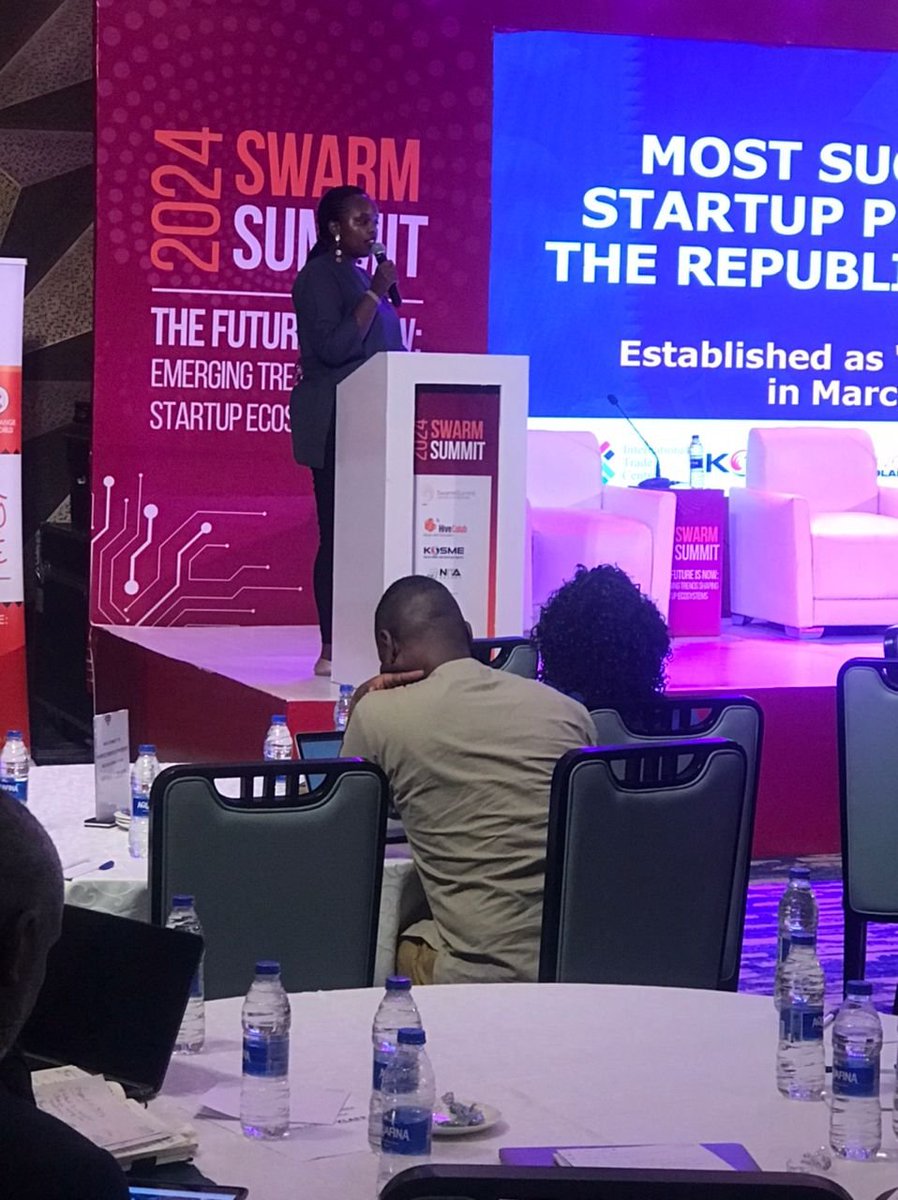 Ritah Ngenzi, National Coordinator, Youth Startup Academy takes on the panel as the second speaker of the day.

she discusses provision of entrepreneur capacity building and business registration support for young entrepreneurs. 
#Swarm24