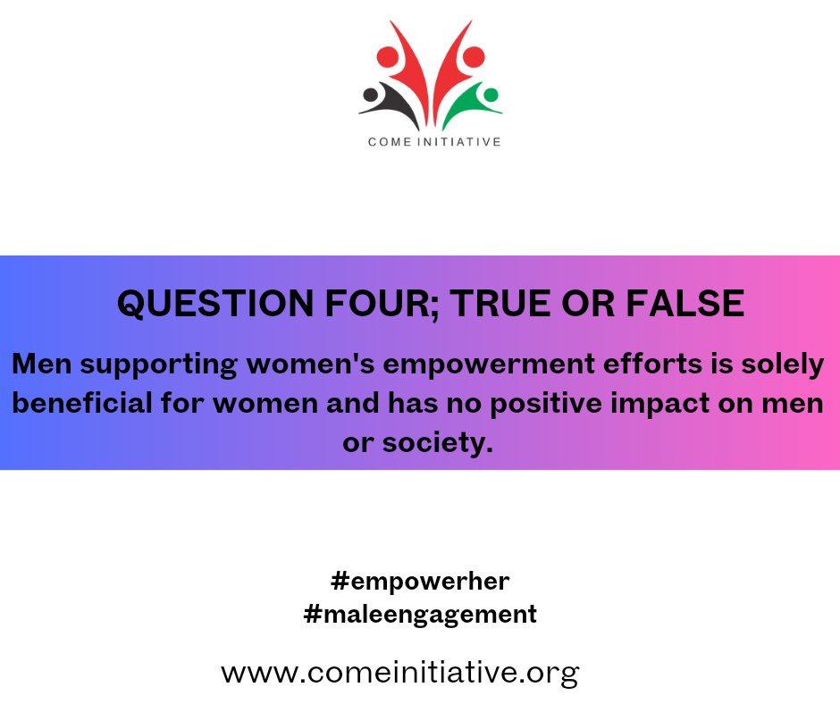 QUESTION FOUR 
#empowerher 
#maleengagement