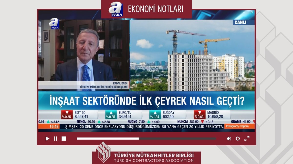 Başkanımız M. Erdal Eren, A Para TV’de yayınlanan “Ekonomi Notları” programına konuk olarak Uğur Korkmaz’ın sorularını yanıtladı. Programı YouTube kanalımızdan ve aşağıdaki link üzerinden izleyebilirsiniz. youtu.be/1amE9mMqkYM @apara_tv @ugurrkorkmaz