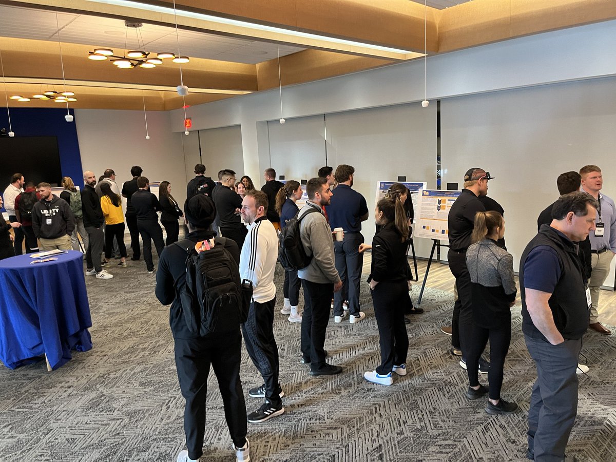 CoachStephMock's tweet photo. We are so proud of our students’ hard work &amp; congratulate them on a job well done!👏

Our @PittSHRS MS in Sports Science students showcased their research during a poster session on Saturday &amp; were able to network w/ industry professionals at the @catapultsports Conference. https://t.co/vWynWc5OlW