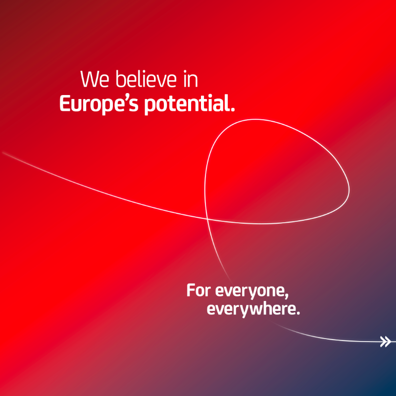 UniCreditEurope's tweet photo. We believe in Europe’s potential. Uniting behind a vision of #abetterbank and #abetterfuture. A transformation for #ourclients, #ourpeople, and #ourcommunities. Demonstrating what it means to be the bank for Europe’s future. For everyone, everywhere.

📌 #UnlockingTransformation