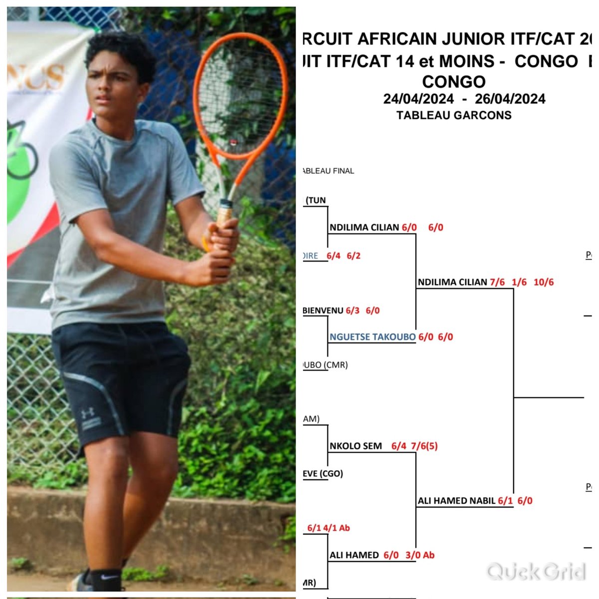 Congratulations to my son Cillian on reaching the finals in both singles and doubles at the @ITFTennis /Confederation of Africa 14 and Under tournament in Congo Brazzaville. Will be with you in spirit when you play the final tommorow. Proud of you my not so little friend❤. The…