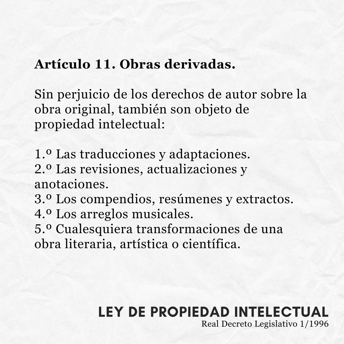 ATRAE_ORG's tweet photo. Hoy es el Día Mundial de la Propiedad Intelectual. ¿Repasamos algunos de los artículos de la LPI?

Traductores, ajustadores, localizadores, subtituladores para personas sordas, audiodescriptores… Todes participamos en la creación de obras derivadas.
Somos autores. https://t.co/YZzupFjGqV