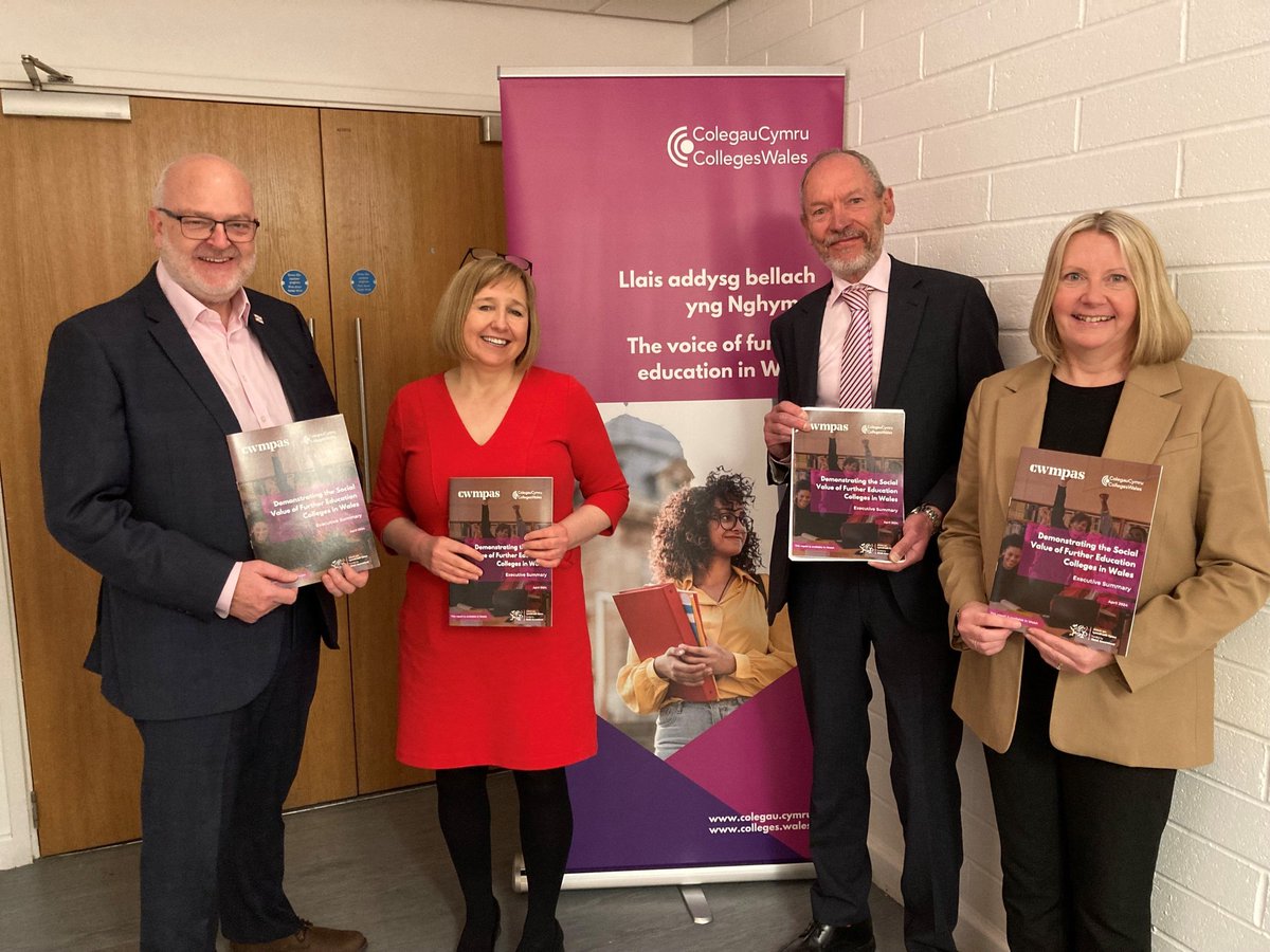 Delighted to have been part of a new report from @ColegauCymru, @Cwmpas_Coop and @WelshGovernment exploring the social value of #furthereducation #colleges in Wales ✨ Launched this week with John Griffiths and Lynne neagle Read more ➡️ ow.ly/ME3M50Rnk81