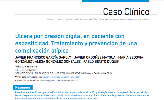 Las úlceras por presión atípicas son aquellas de localización y etiología inusual. La espasticidad es el principal factor responsable de su desarrollo, debido a la hipertonía muscular.  i.mtr.cool/deqtidlqzp