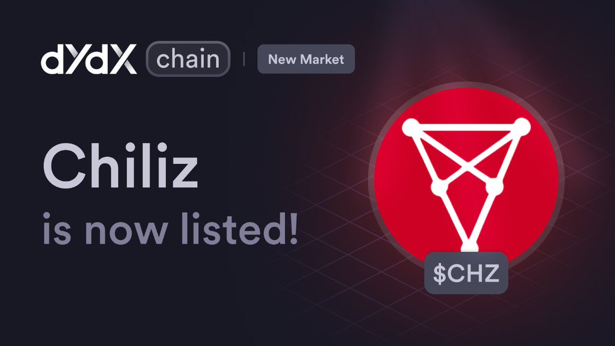 dYdX Chain now supports $CHZ 

Learn more ➡️ dydx.trade/?utm_source=tw…