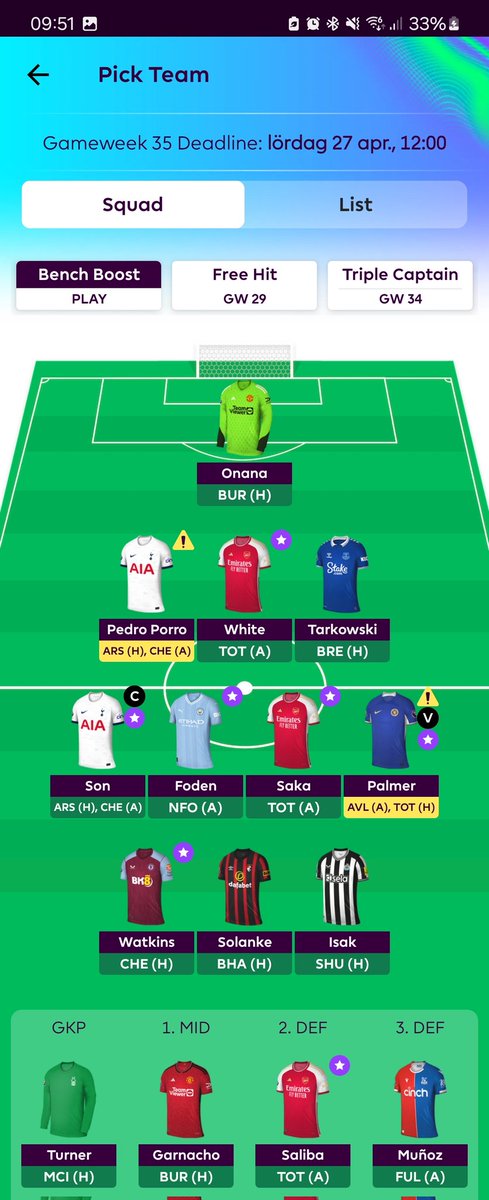 SebastianBylund's tweet photo. @fplsverigetv Jag ligger 50 poäng efter i kompisligan. Det blir BB i gw 37 och WC har jag kvar. Ska man dra WC nu, nästa eller sista omgången? Torpet i högform borde kunna agera min Messias! @tobiaswimnell https://t.co/Xz4yZhMz1Q