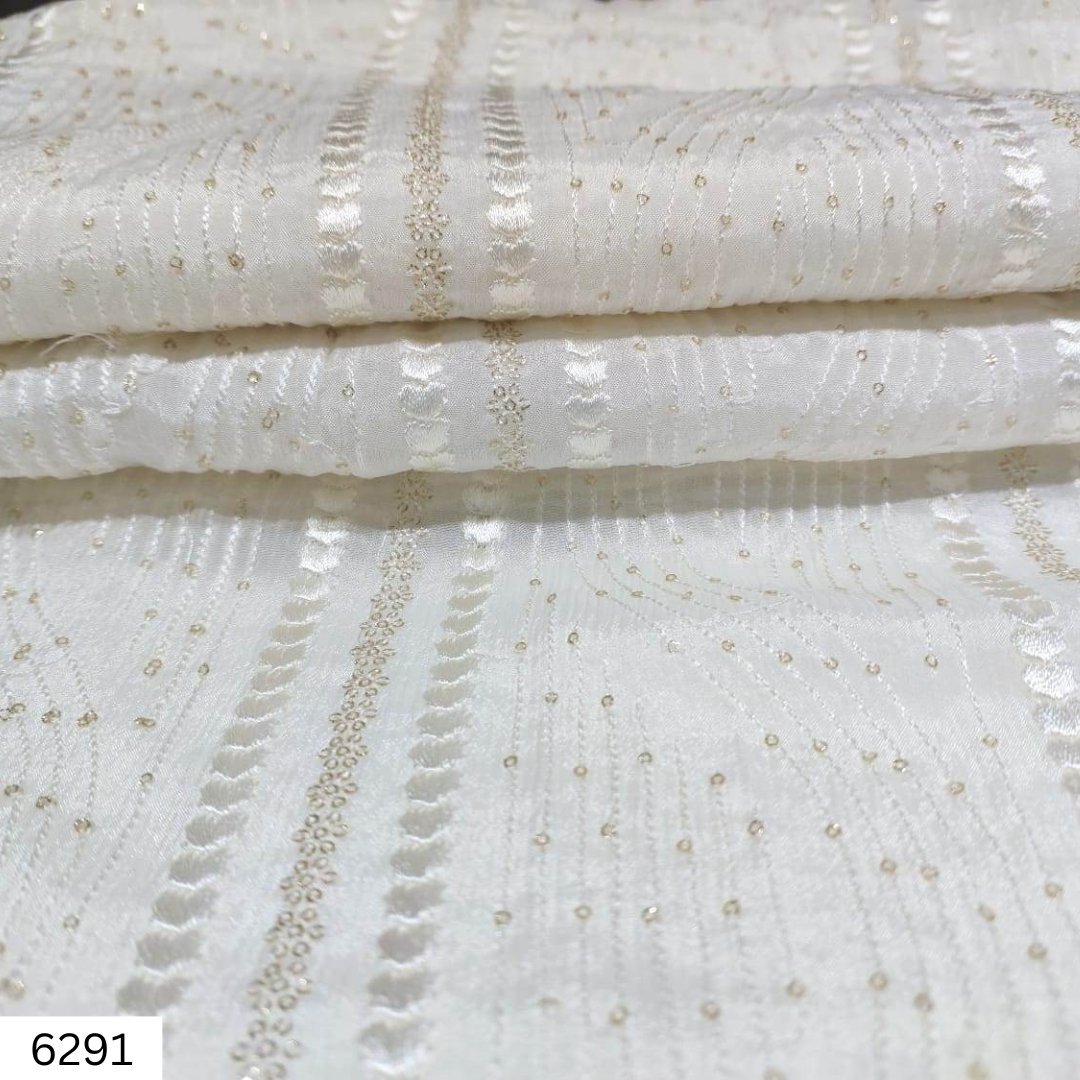 Get Attractive Chinon fabric - Allover embroidery lining pattern. with this fabric can create any  types of patterns are used in Lehenga, Anarkali, Dresses, Kurtis, Partywear, Bridalwear, Wedding Wear, Kidswear, etc
See other Products: madhavfashion.com/product/allove…