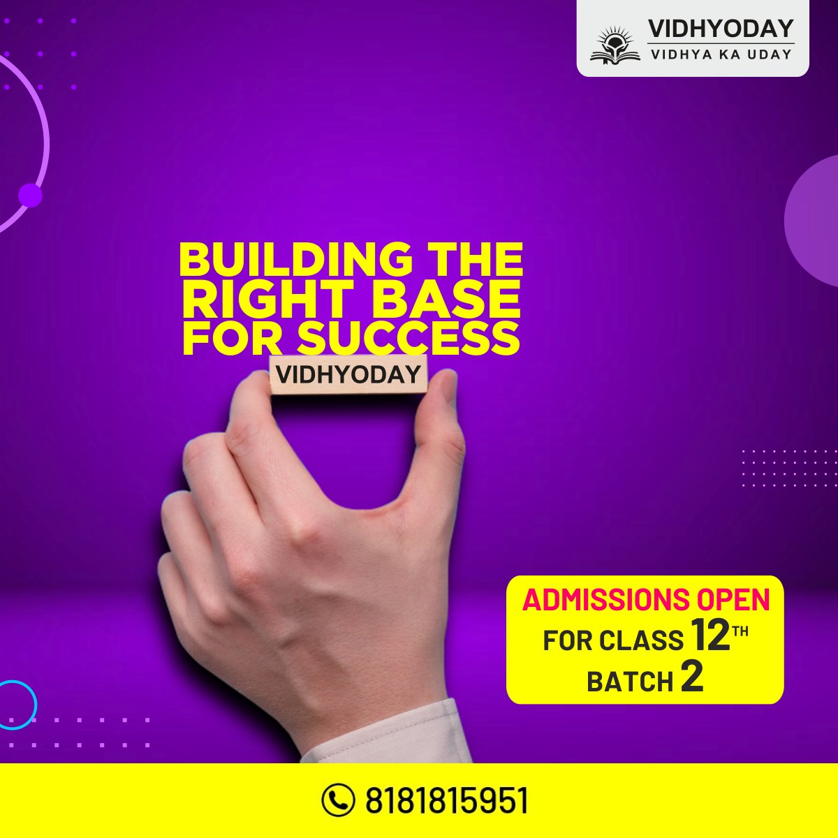 Ignite your path to greatness with Vidhyoday! Our doors are swinging open for 12th Class batch 2nd admissions. Let's sculpt the stepping stones to your dreams together. Secure your spot now!
__
#12thClass #Commerce #NewBatch #VidhyaKaUday #PassNahiToFeesNahi #Vidhyoday