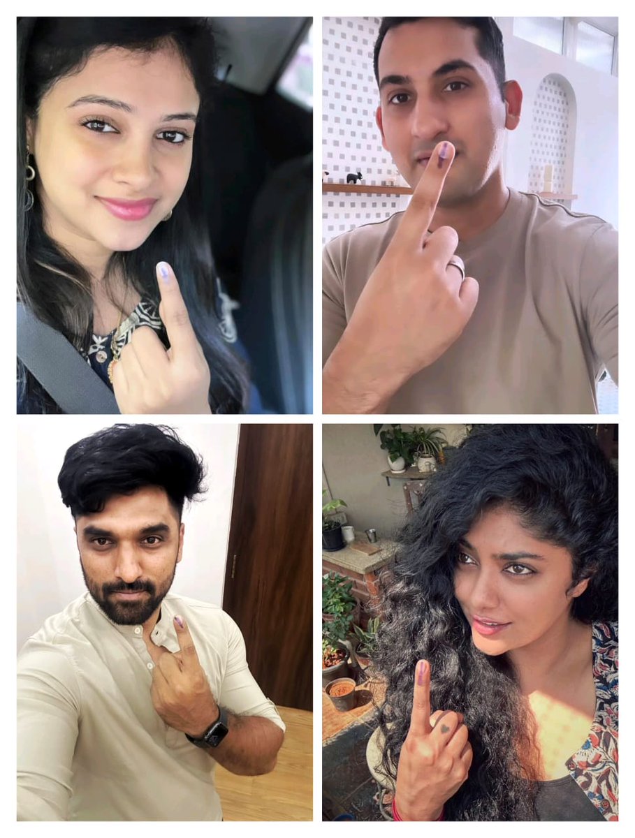Actor #Aniissh, #DanishSait and Actress #SamyuktaHornad #KavithaGowda casted their votes👆

#KarnatakaElections #LokSabhaElection2024 #Election2024 #GoVote #ElectionDay #MangoKannada #MangoMassMedia
