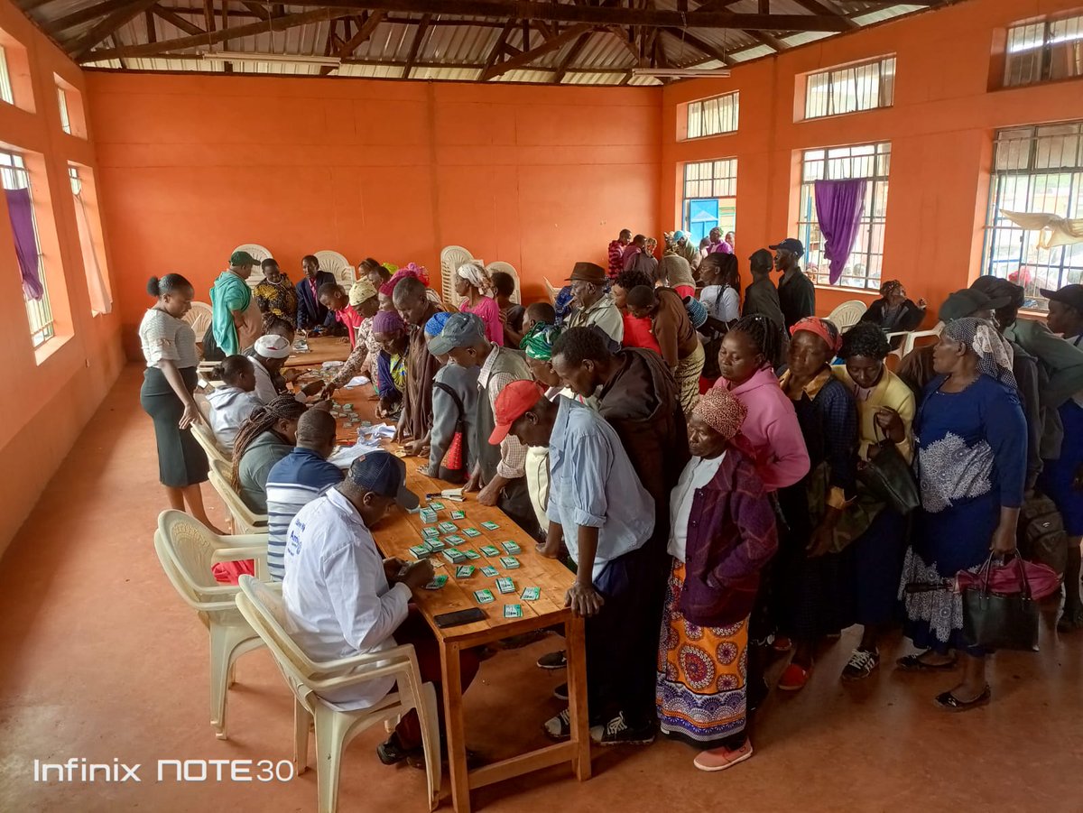 Milk and Mango farmers across Muranga went to various stations to pick Inua Mkulima Programme cards for the second round. They can now redeem: 1. Agrovets items. 2. Food stuff. 3. Pay school fees. 4. Hospital from July.