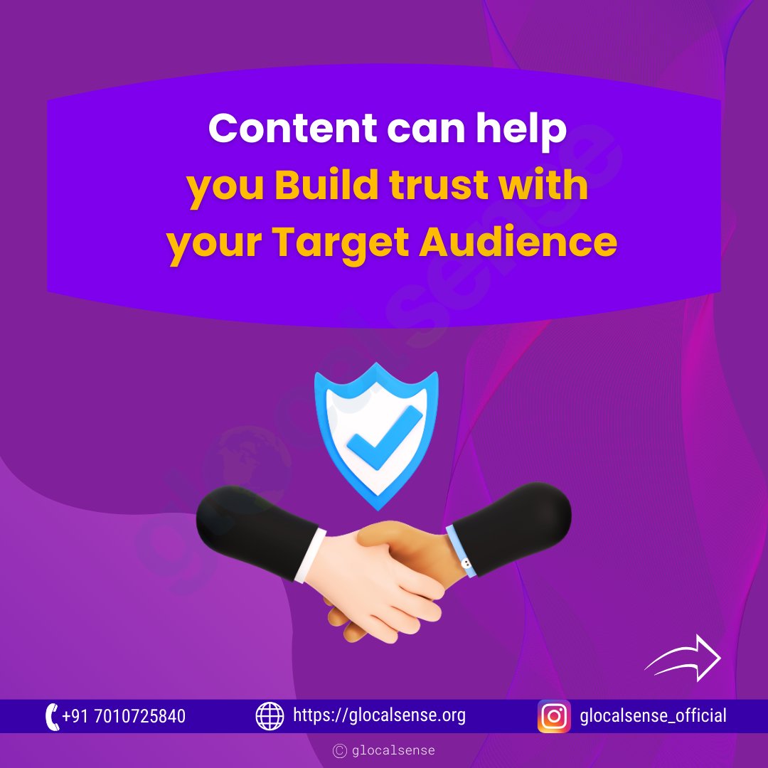 • Content can help you Build trust with your Target Audience

#knowledgesharing #trustbuilding #targetaudience #contentcredibility