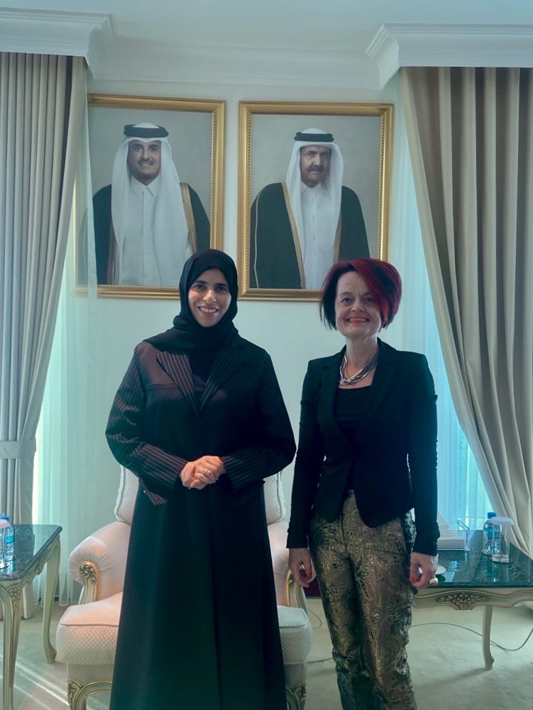 Productive & heartfelt discussions with HE @Lolwah_Alkhater Minister of State for International Cooperation of #Qatar on the regions humanitarian situation and how we can do more together to reach people in need. I look forward to deepening our partnership!