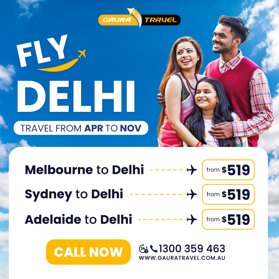 Flying to Delhi can’t get better than this ⚡ 

Find the best deals to Delhi with Gaura Travel ✈ 

📞Call us: 1300 359 463 

✨Book Now: bit.ly/gaura-travel-e…  

#gauratravel #GDeals #delhi #affordableflights #australiaindia #indiaaustralia #travelindia #travelaustralia