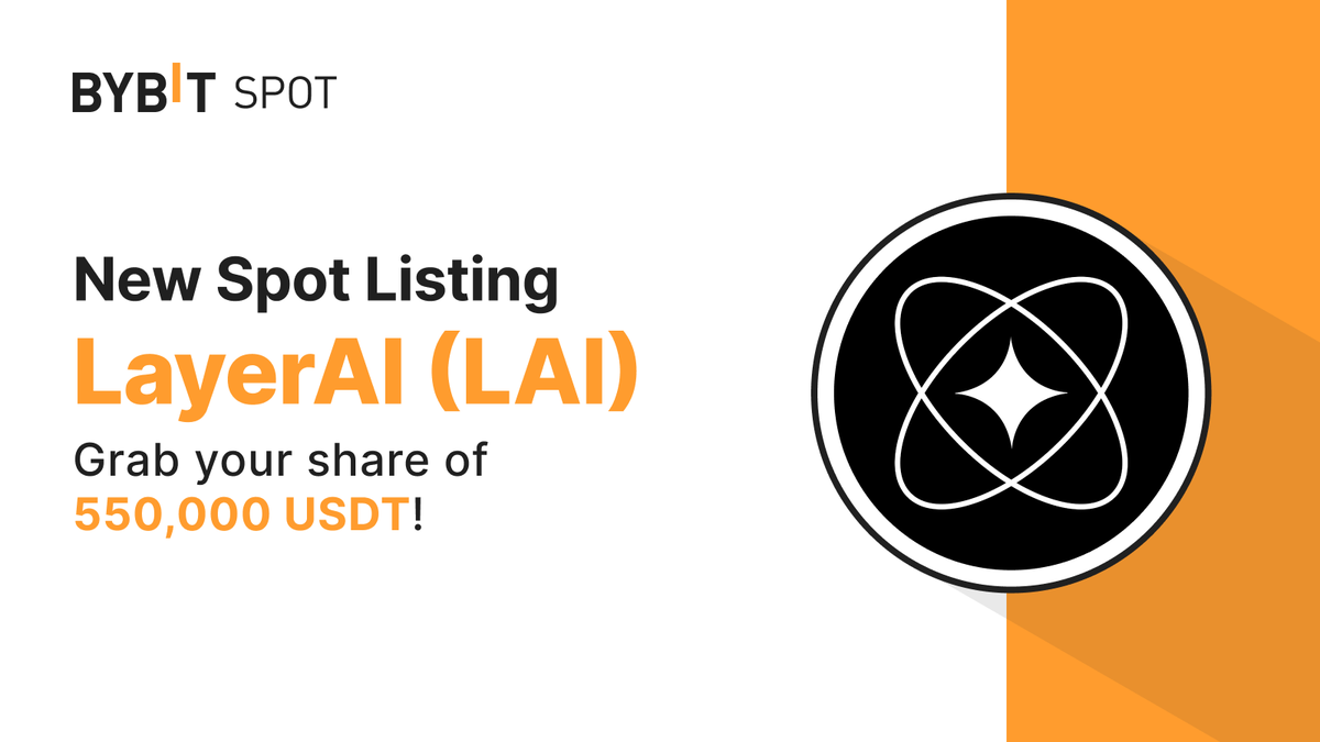 📣 $LAI is Officially listed on #BybitSpot with @LayerAIorg Stand a chance to grab a share of the 550,000 $USDT prize pool! 🌐 Learn More: i.bybit.com/22QabxRc 📈 Trade Now: i.bybit.com/1NdAab09 #TheCryptoArk #BybitListing