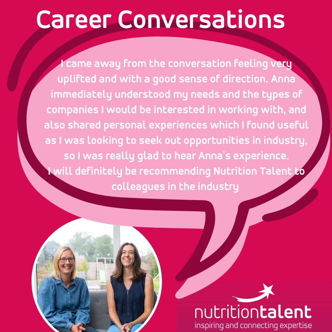 Career Conversations continue to be popular! Accessible to registrants only: 
nutritiontalent.com/registration-q…
May dates being released soon. Places limited and book fast!
#nutritiontalent #nutritionconsultancy #nutritionrecruitment