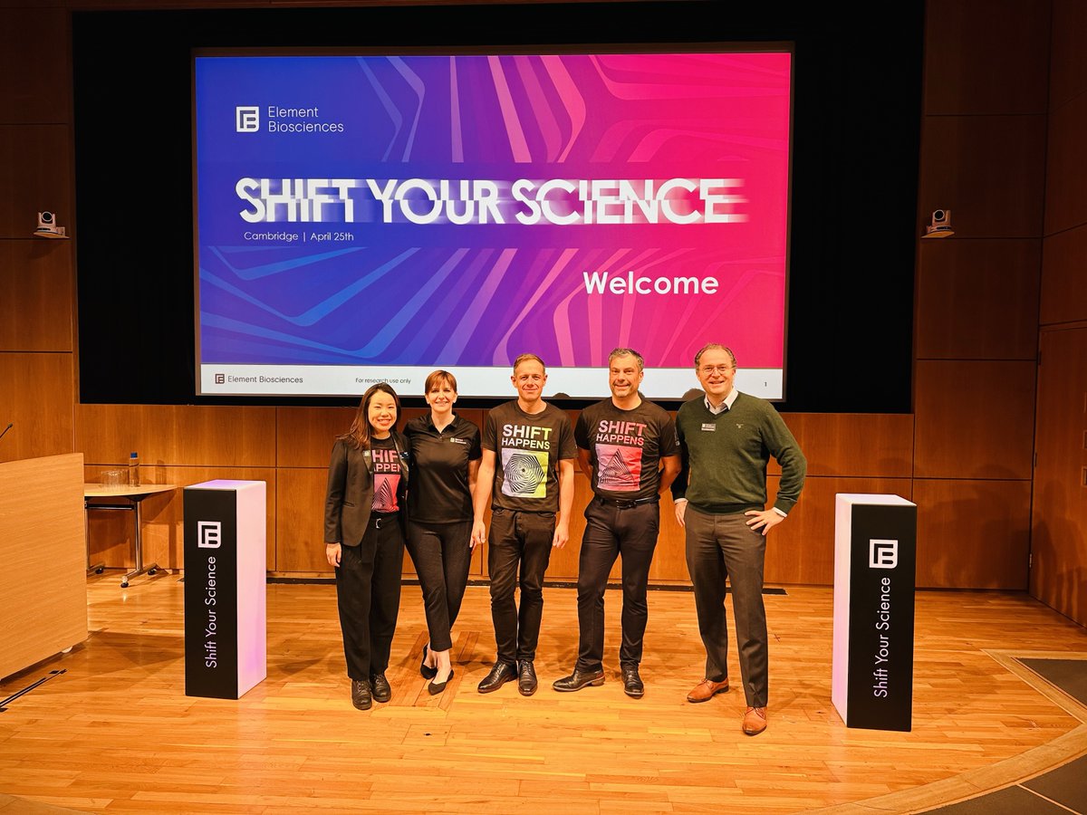 ElemBio's tweet photo. ๐ Our EMEA Roadshow kicked off in Cambridge yesterday with a bang! Attendees enjoyed engaging panel discussions, and quizzes, and learned about our innovative avidity base chemistry & #AVITI24, along with our latest workflow simplification products. https://t.co/lVQjrLeNV7 https://t.co/Ww68vu8cOW